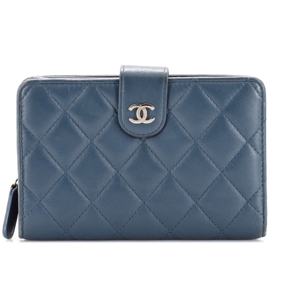 Chanel Blue Quilted Wallet